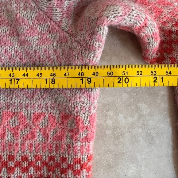 Talbots Pastel Multicolor Fairisle Stripe Lambswool Round Neck Womens Size M - Picture 10 of 12
